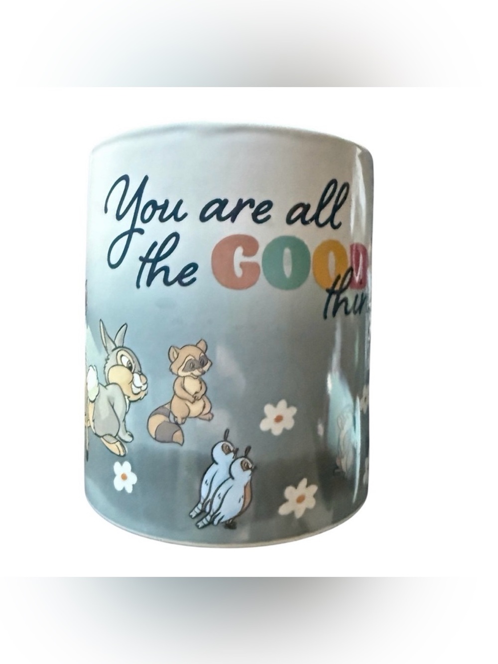 Disney Bambi Thumper You Are All The Good Things Coffee Mug Cup Bird Flower 20oz